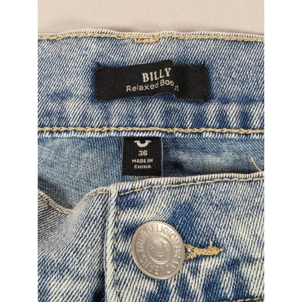True Religion Billy Relaxed Bootcut Jeans Mens 36x33.5 Light Riviera Wash 701008